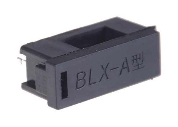 Zekering houder 5x20mm met deksel PCB zwart BLX-A 02